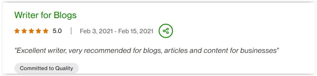 upwork - blog writing