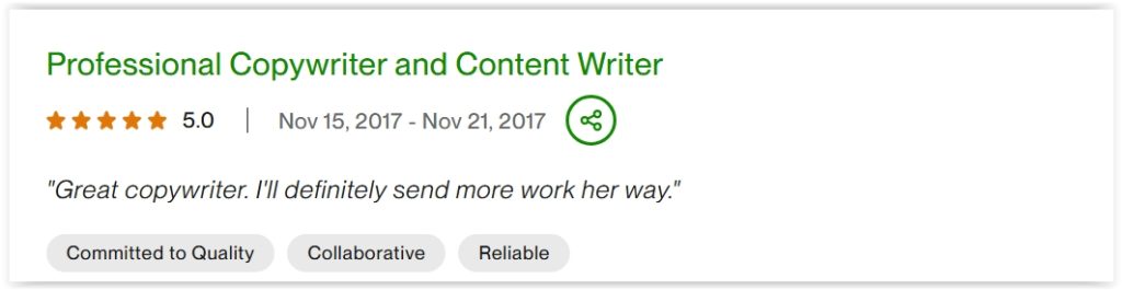 upwork - content writer and editor