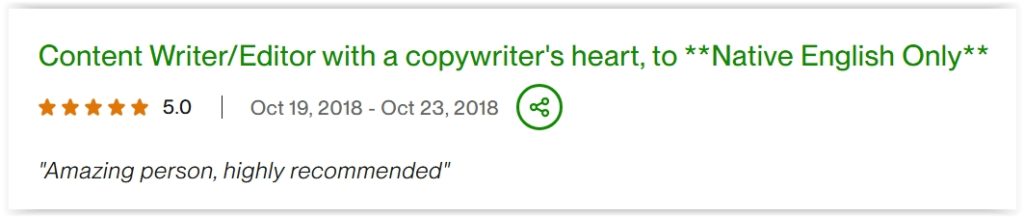 upwork - copywriting