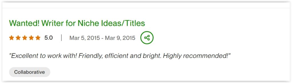 upwork - niche content