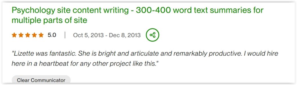 upwork - psych web content