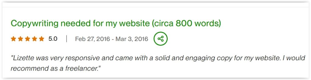 upwork - web content